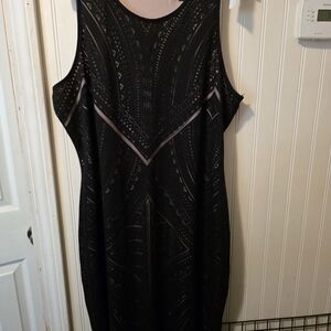 Mossimo Supply Co. Black Geometric Midi Dress